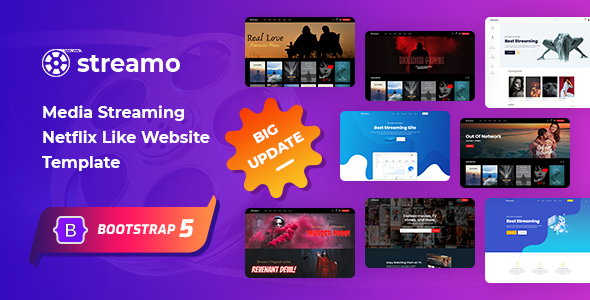 Streamo – Media Streaming Netflix Like Website Template