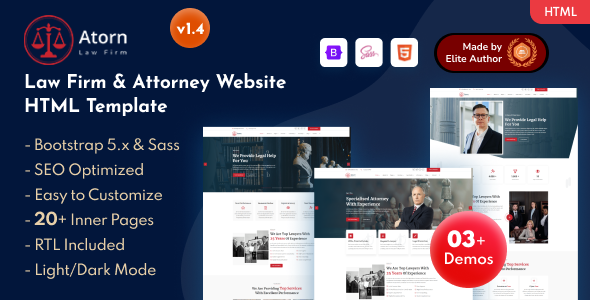 Atorn – Law Firm & Attorney Website Bootstrap 5 Template