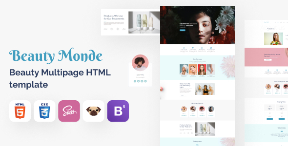 Beauty Monde – Beauty Salon HTML5 Website Template
