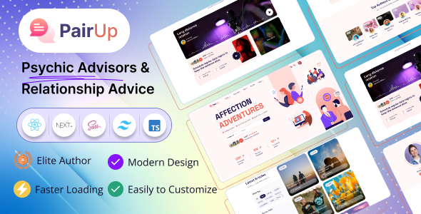 Pairup – Psychic Advisors & Relationship Advice Tailwind CSS Website Template