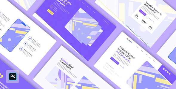 Stakk – Website Wireframe for Photoshop