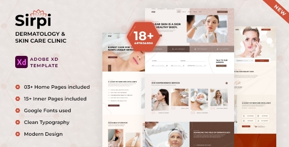 Sirpi – Medical & Skin Care XD Website Template