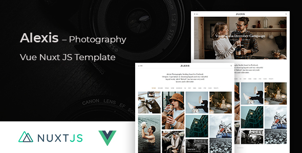 Vuejs Photography Website Template using Nuxt JS – Alexis