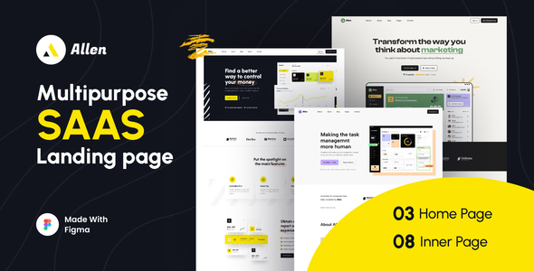 Allen – Multipurpose Saas Website Figma Template