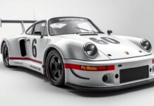 The Porsche 935 (2019): A Modern Homage to Racing Legend “Moby Dick” Porsche 935 (2019) front three-quarter view showing its distinctive aerodynamic body inspired by the original Moby Dick racer