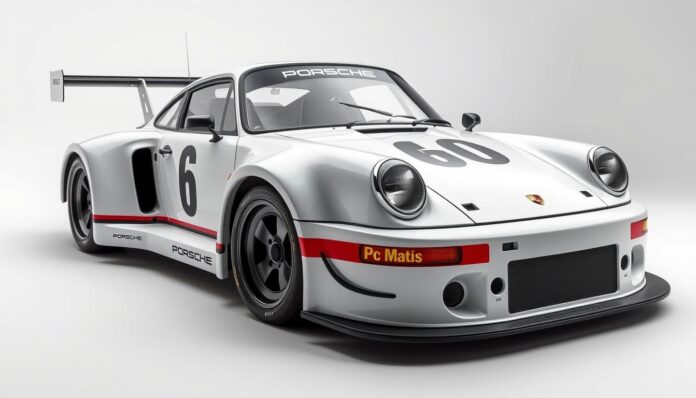 Porsche-935-2019-front-three-quarter-view-showing-its-distinctive-aerodynamic-body-inspired Porsche 935 (2019) front three-quarter view showing its distinctive aerodynamic body inspired by the original Moby Dick racer