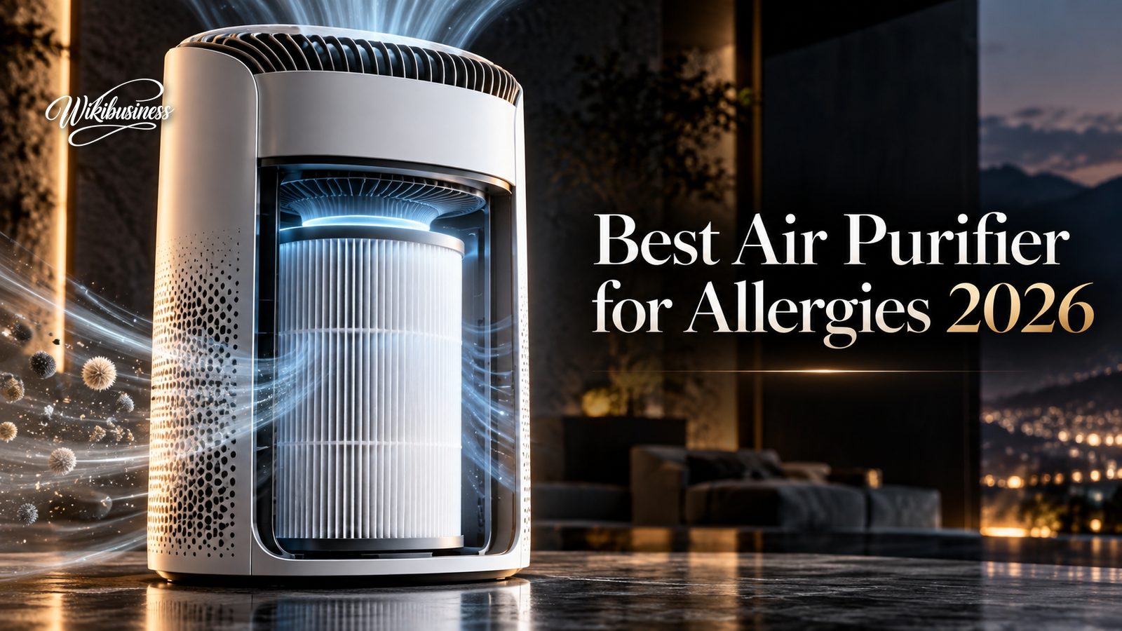 Best air purifier for allergies 2026 — premium HEPA air purifier close-up
