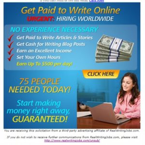 Real writing jobs